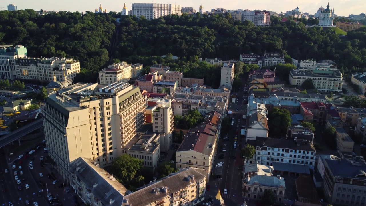 全景的历史地区基辅-波迪尔视频素材