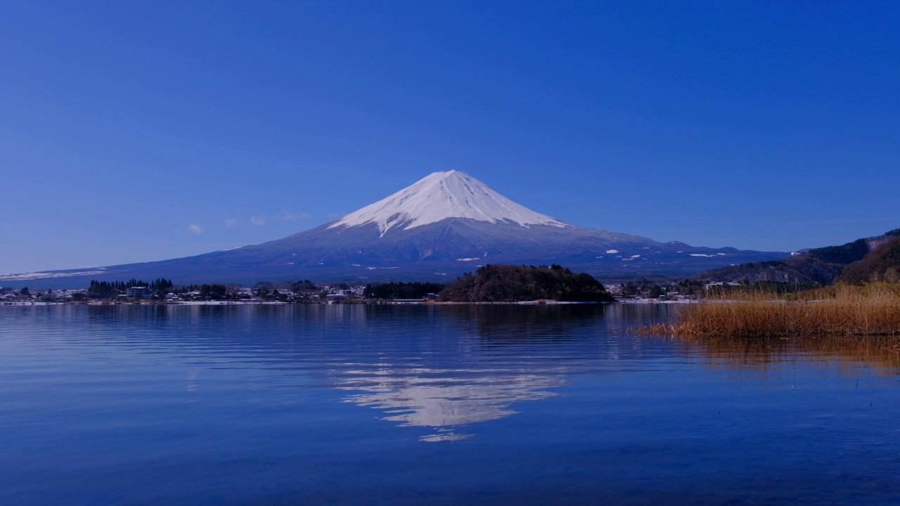 富士山从大西公园在川口湖视频素材