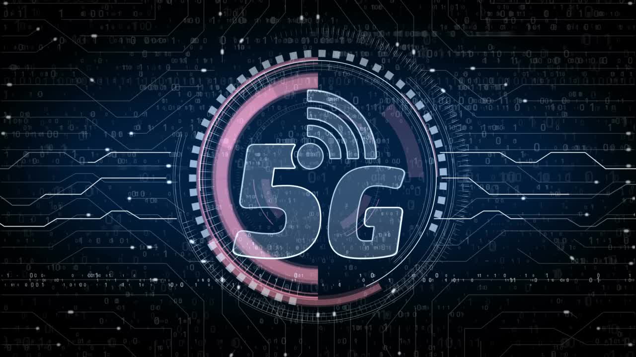 5G高速手机网络符号循环数字概念视频素材