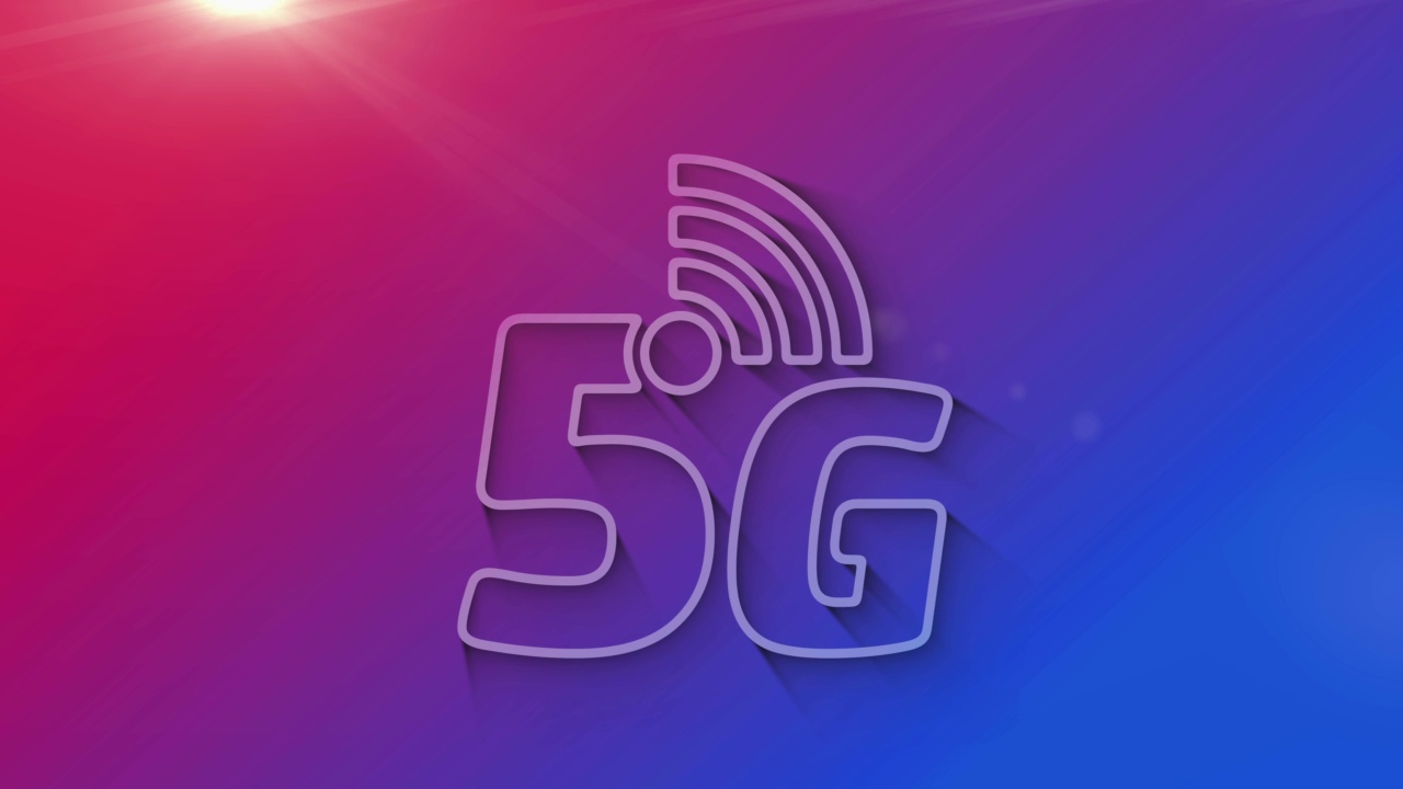 5G高速手机网络符号3d带阴影视频素材