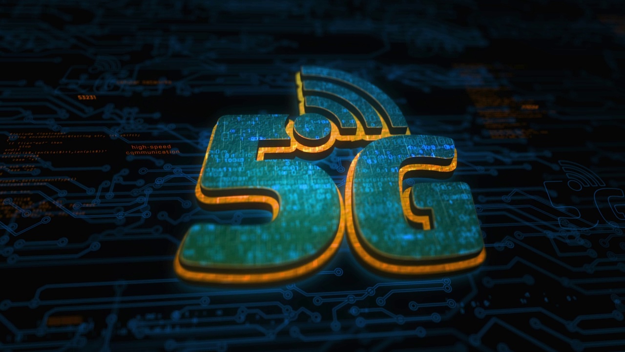 5G高速手机网络符号数字概念视频素材