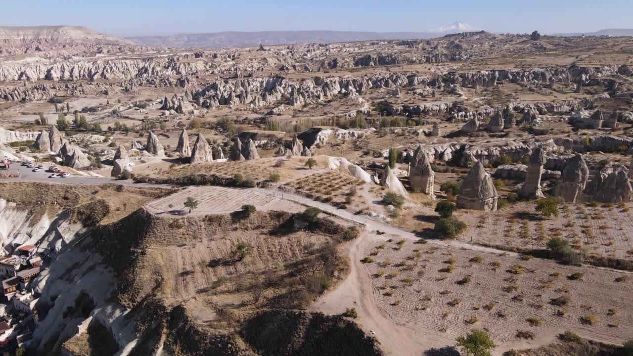 卡帕多西亚景观鸟瞰图。火鸡Goreme国家公园视频素材