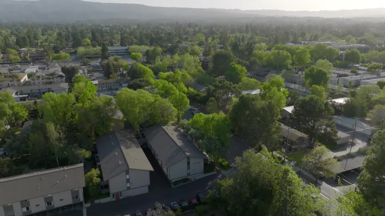 加州山景城的鸟瞰图。视频素材