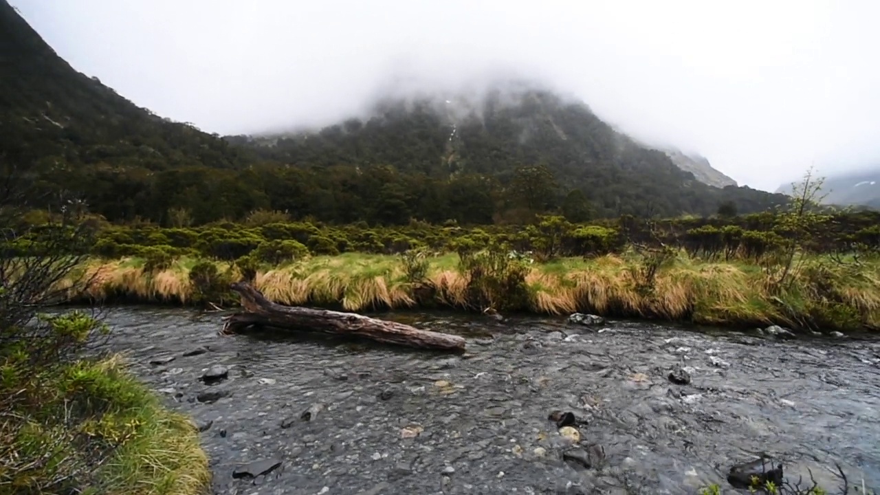 新西兰风景全景，湖泊和雪山视频素材