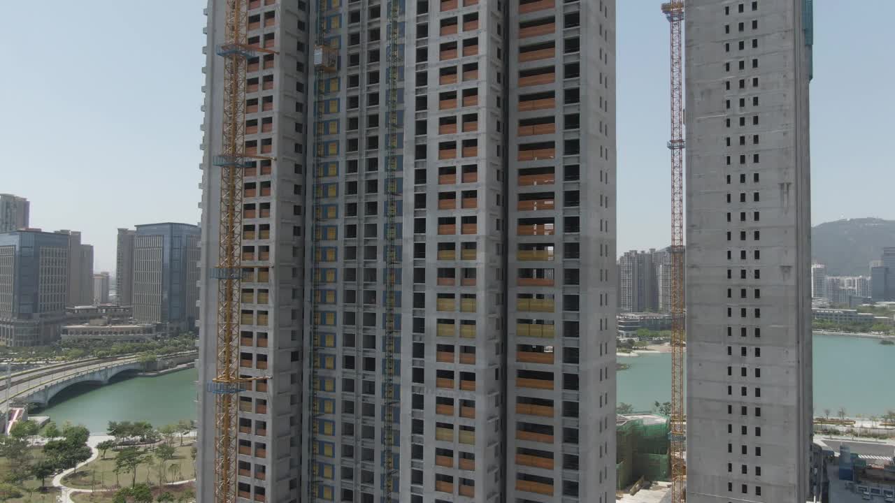 正在建设中的高层住宅建筑视频素材