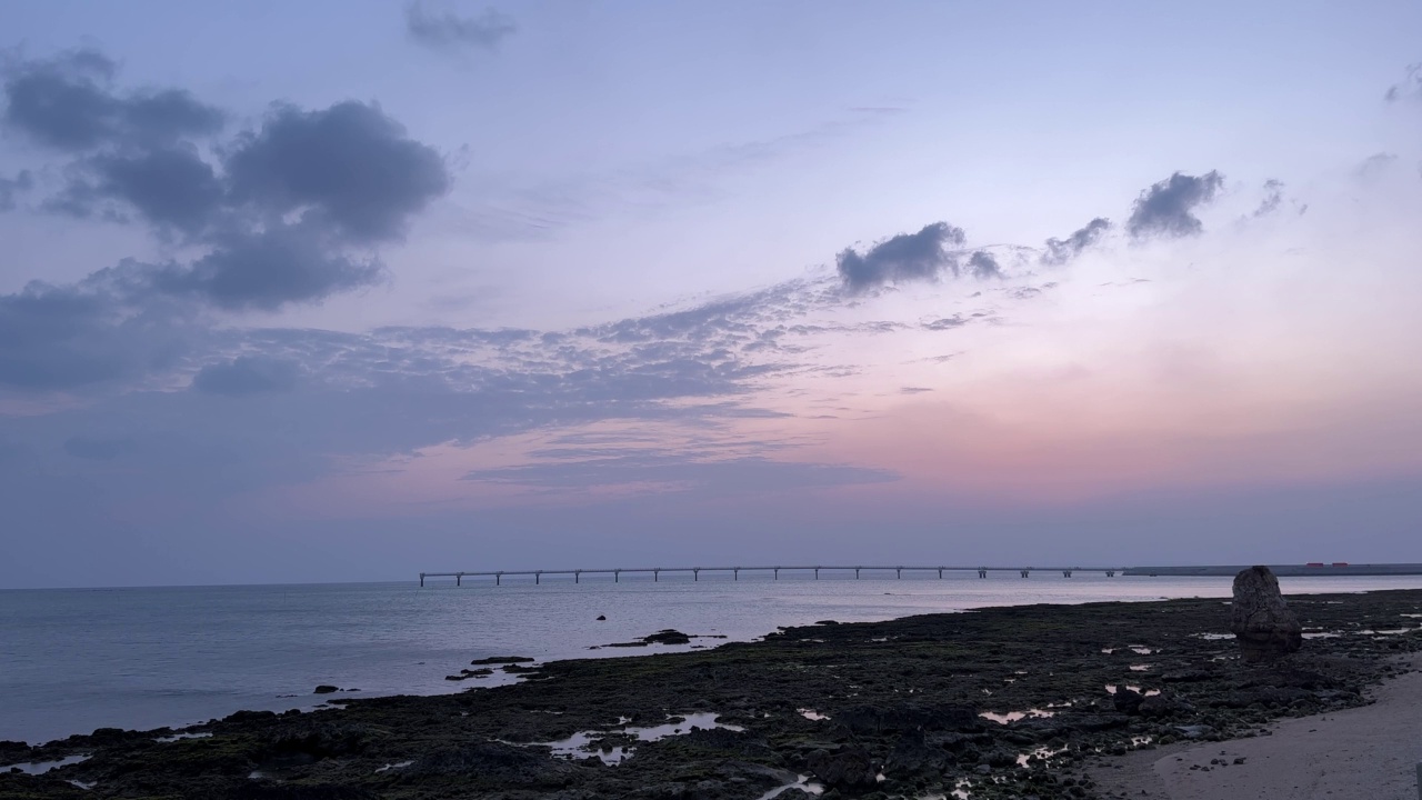 冲绳岛富久岛的夜景视频素材