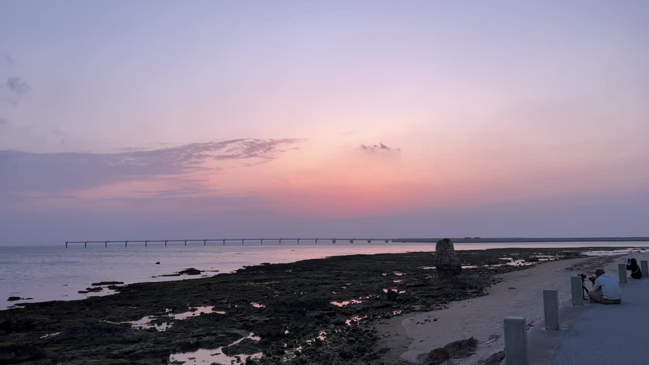 冲绳岛富久岛的夜景视频素材