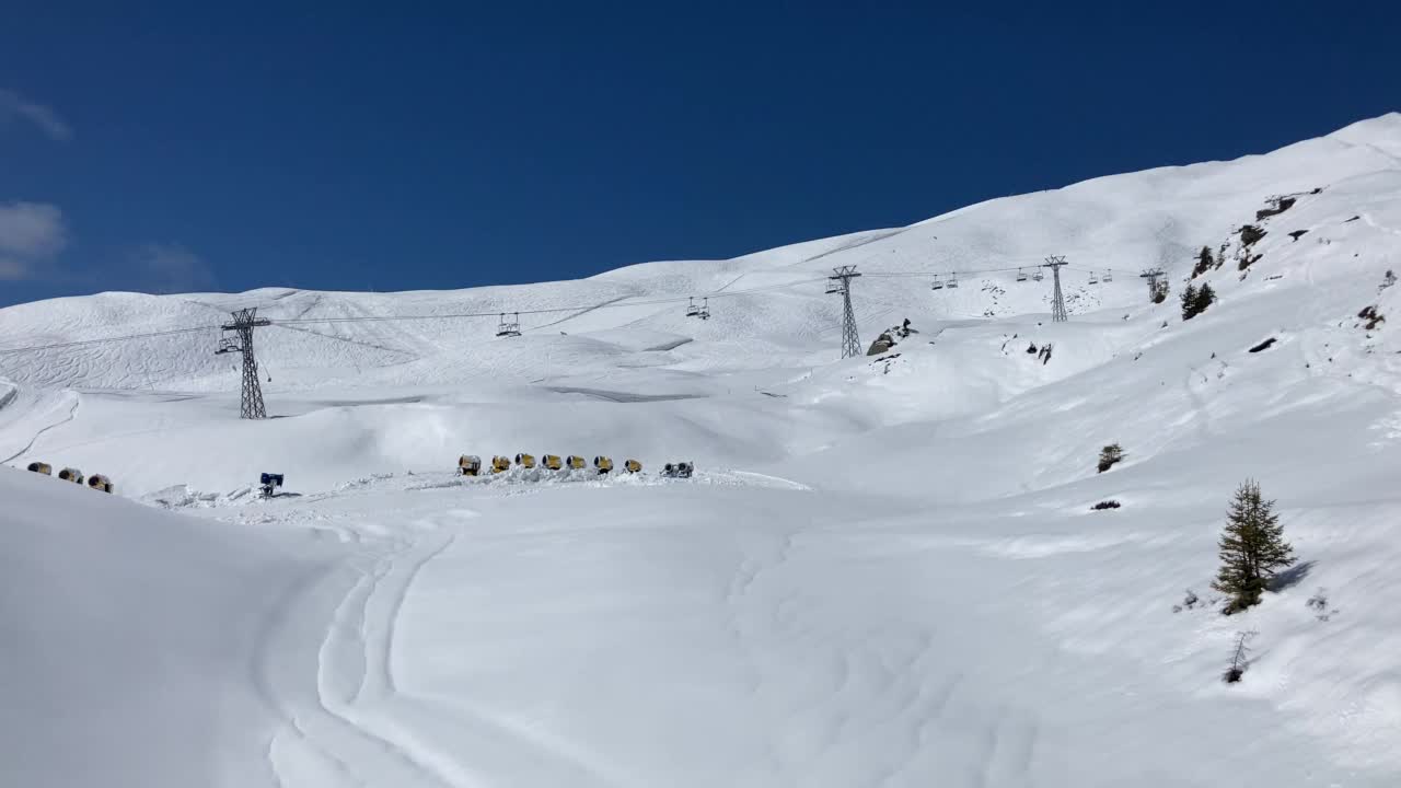 雪炮缆车视频素材