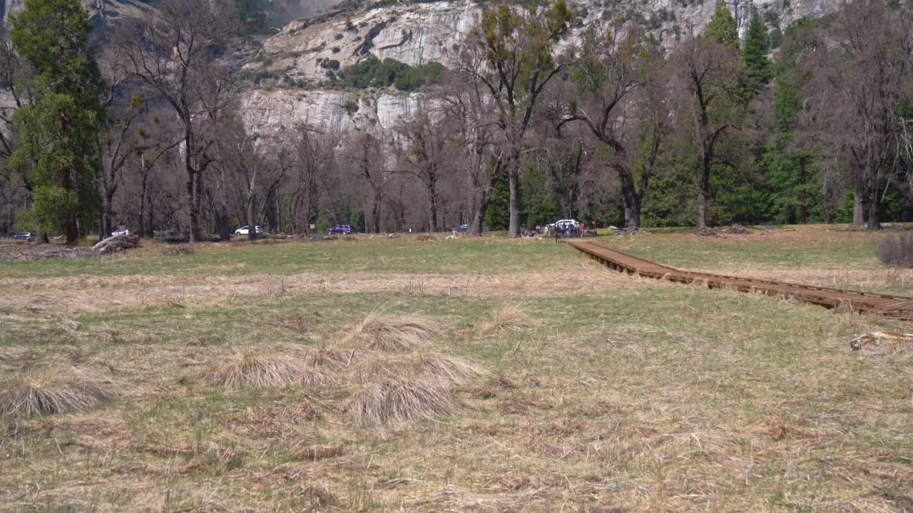 优胜美地瀑布的全景图视频素材