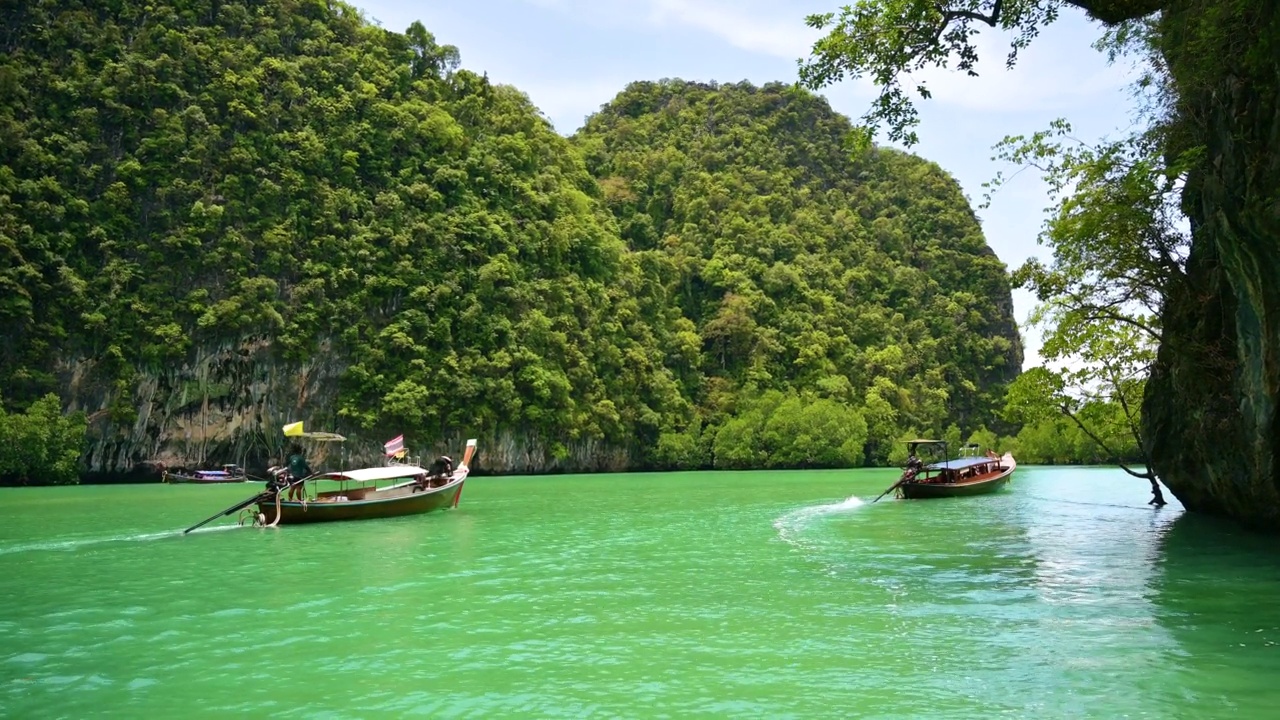 2022年4月7日，泰国甲米省的泻湖湾是著名的旅游景点视频素材
