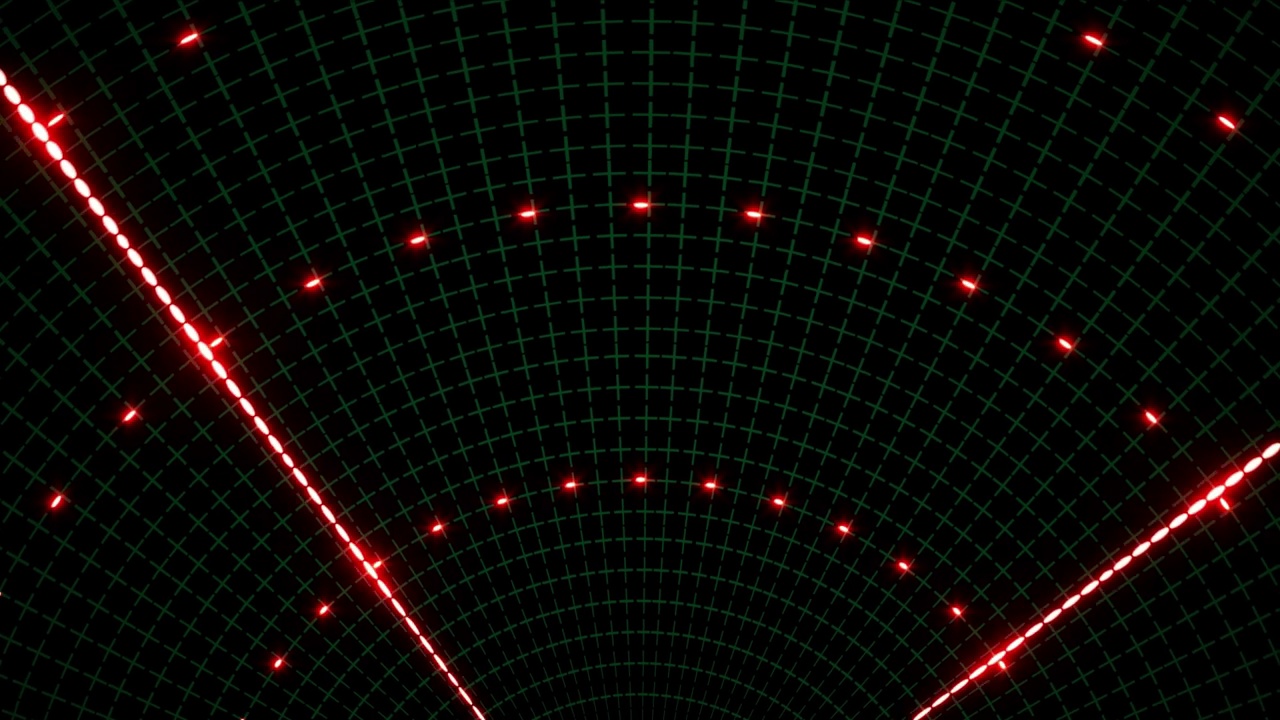 红色雷达概念网格艺术灯光背景视频素材
