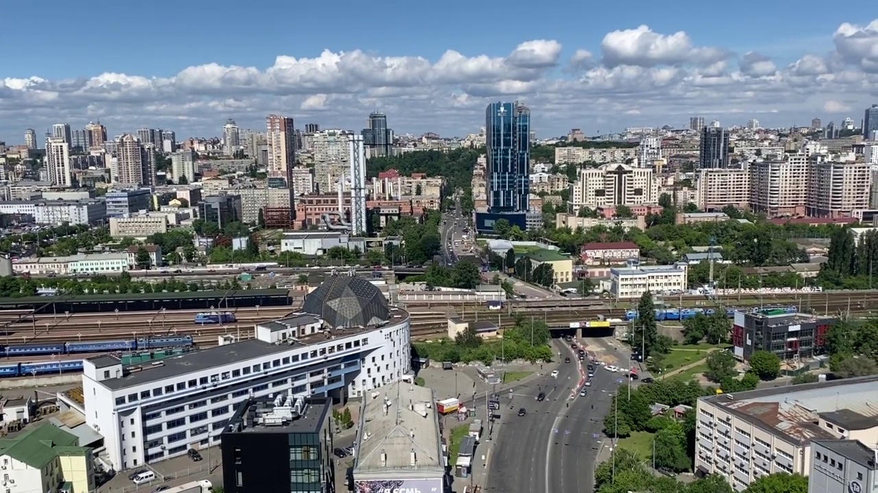 基辅市风景全景。乌克兰首都基辅的景色。视频素材