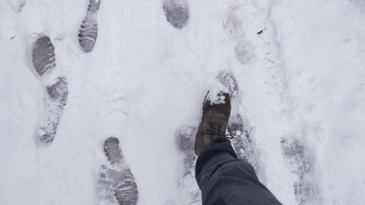 在雪地里行走视频下载