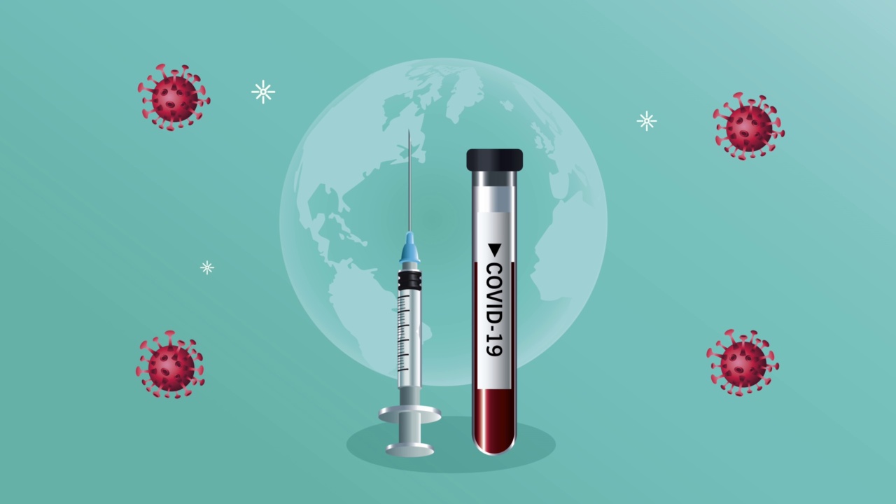 covid - 19颗粒疫苗瓶和注射视频素材