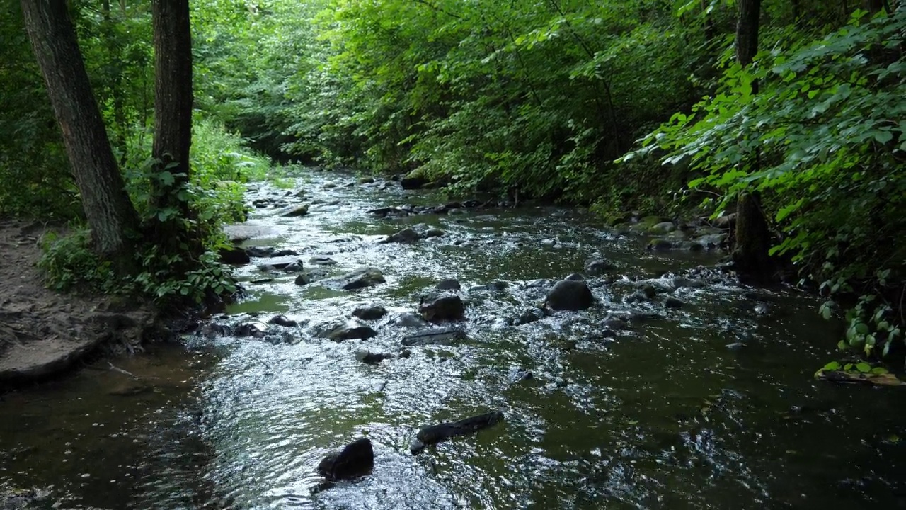 山涧流水，奔流流水视频素材