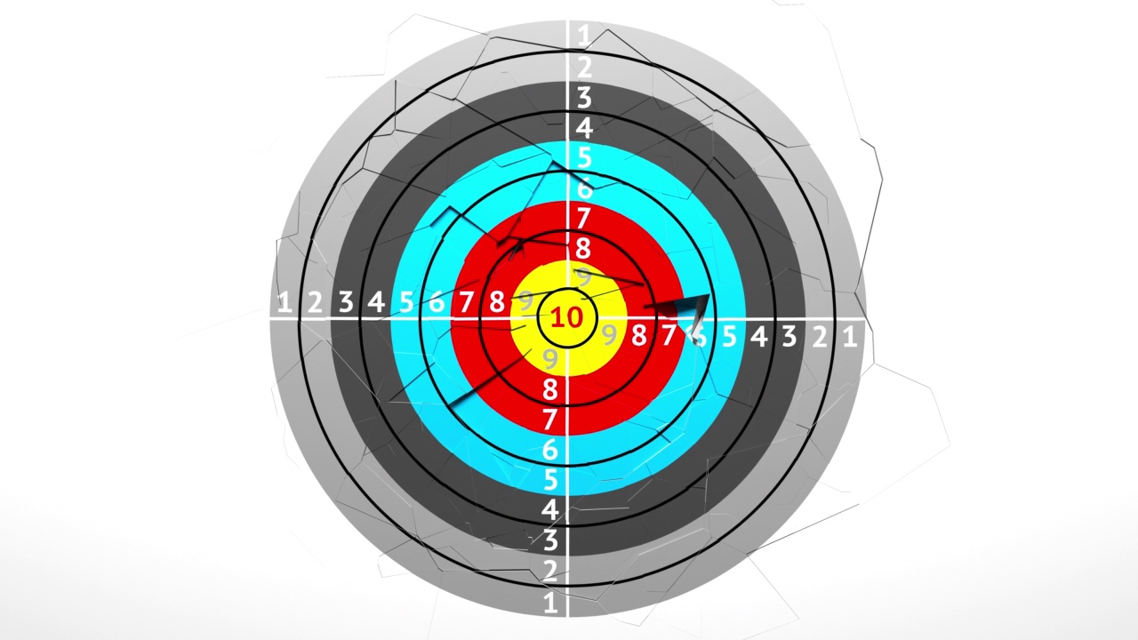 破坏射箭靶板视频素材