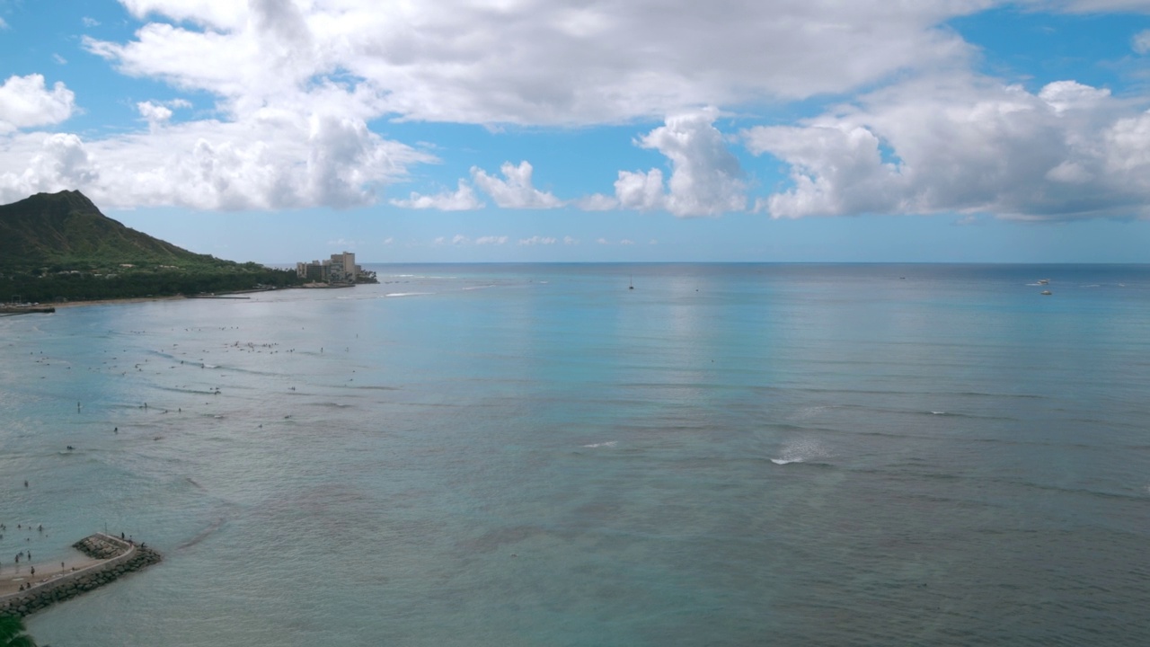 怀基基海滩-钻石头-夏威夷瓦胡岛视频素材