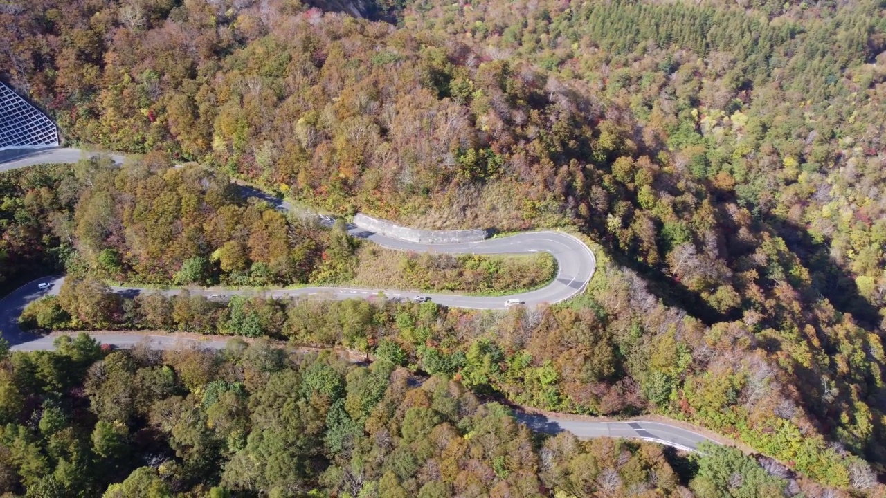 日本山间之路——秋天视频素材