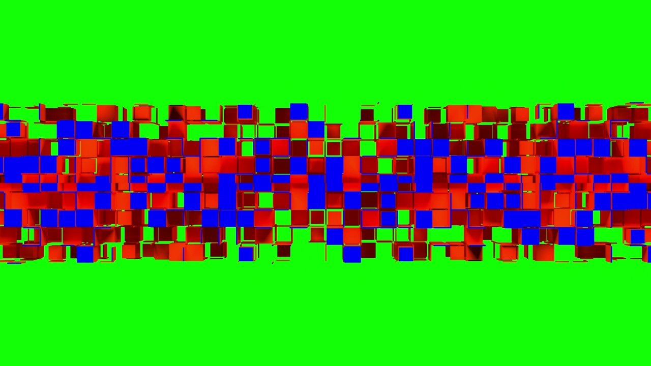 抽象立方体和方形细胞的色度键视频素材