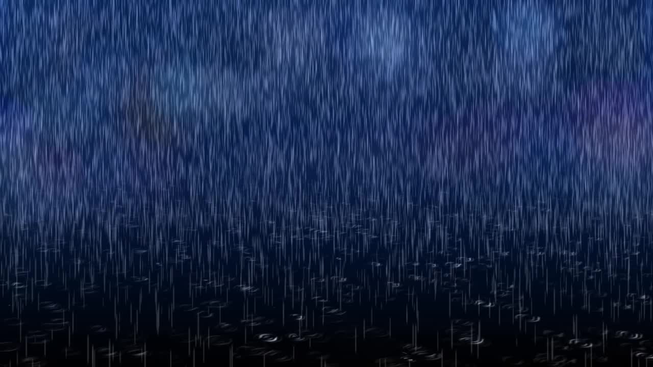 4k循环大角度的雨下落循环动画背景。视频素材