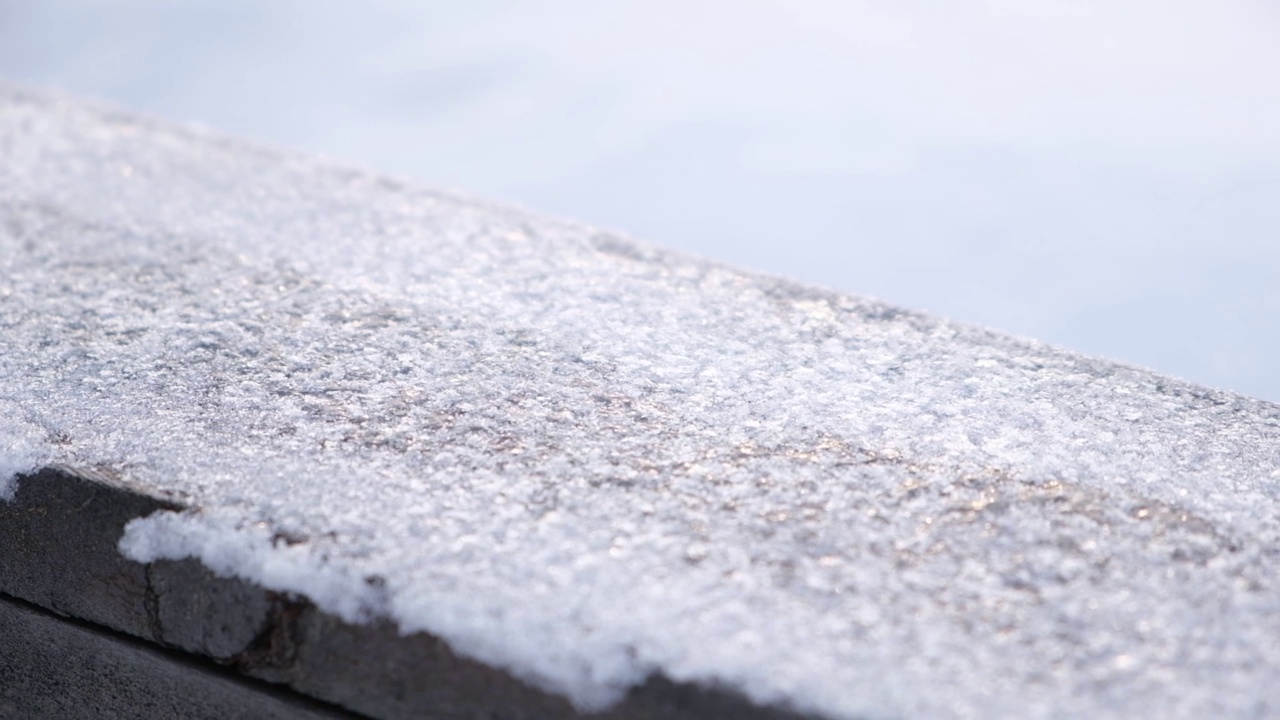 冬天的雪。雪的纹理俯视图雪。结构设计。雪白纹理。雪花。视频素材