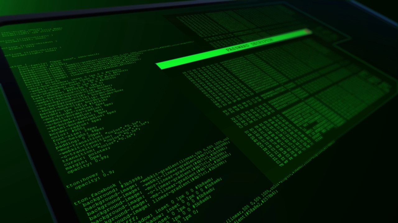 计算机操作系统接口与工作终端UI加密处理数据视频素材