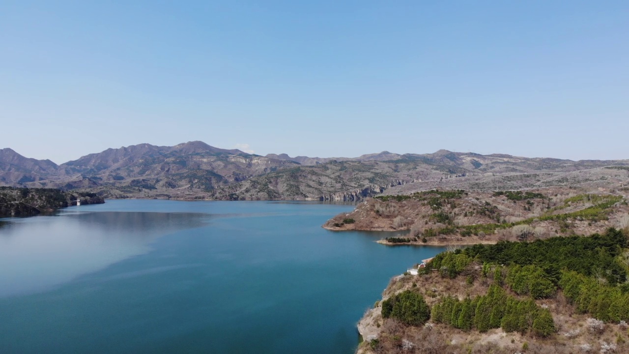 北京白河堡水库鸟瞰图视频素材