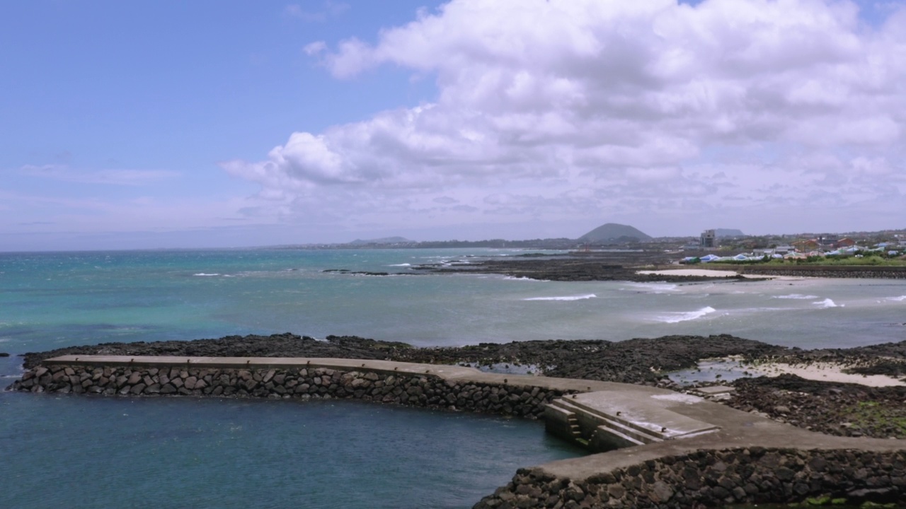 韩国济州岛海滩的夏季风景视频素材