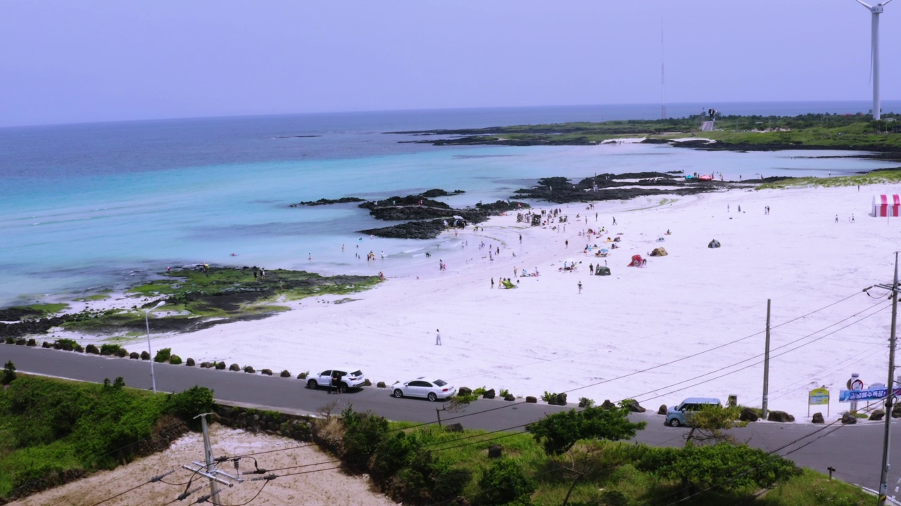 韩国济州岛海滩的夏季风景视频素材