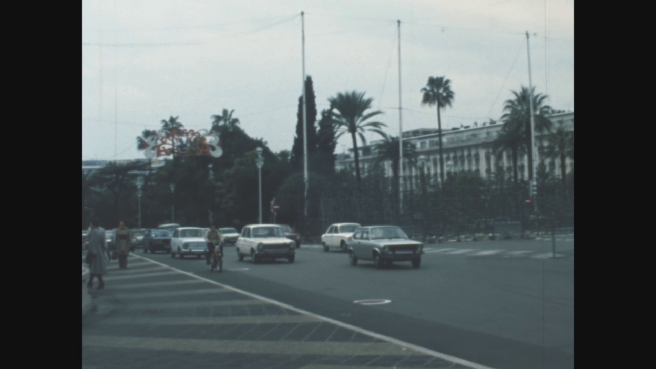 法国1975年，尼斯法国街景视频素材