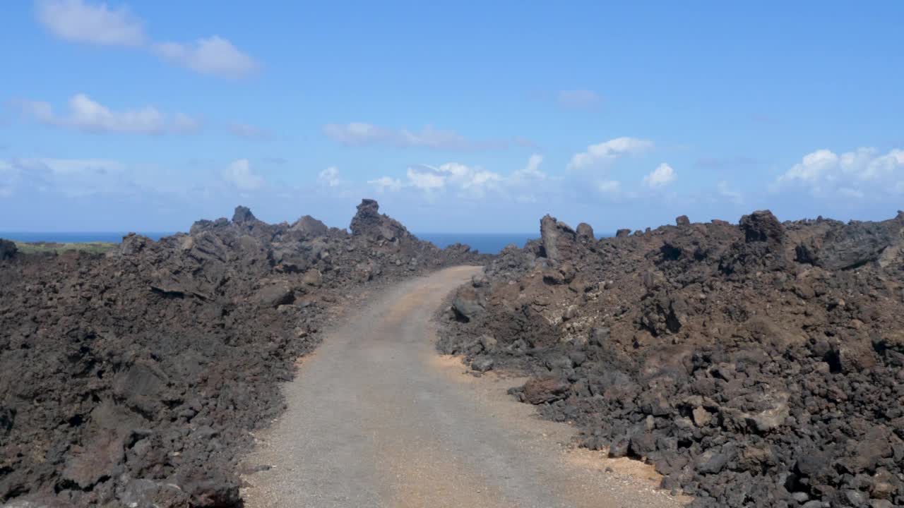 加那利群岛兰萨罗特岛蒂曼法亚国家公园的火山景观视频素材