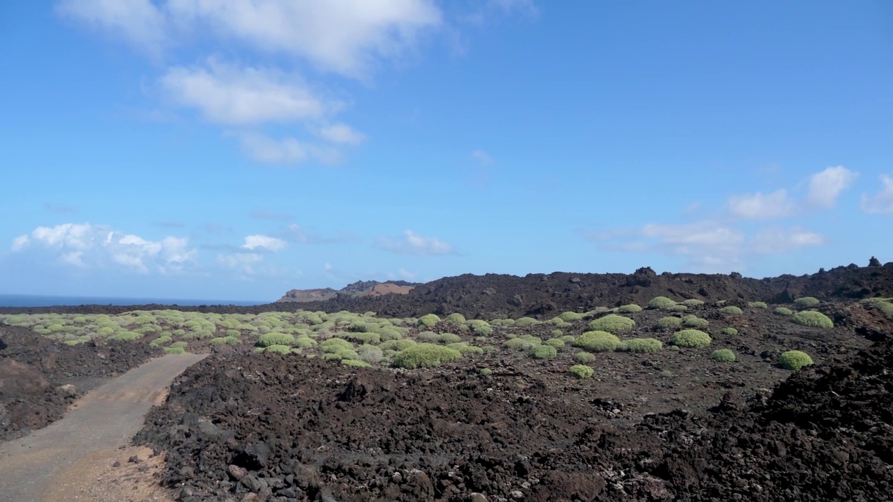 加那利群岛兰萨罗特岛蒂曼法亚国家公园的火山景观视频素材