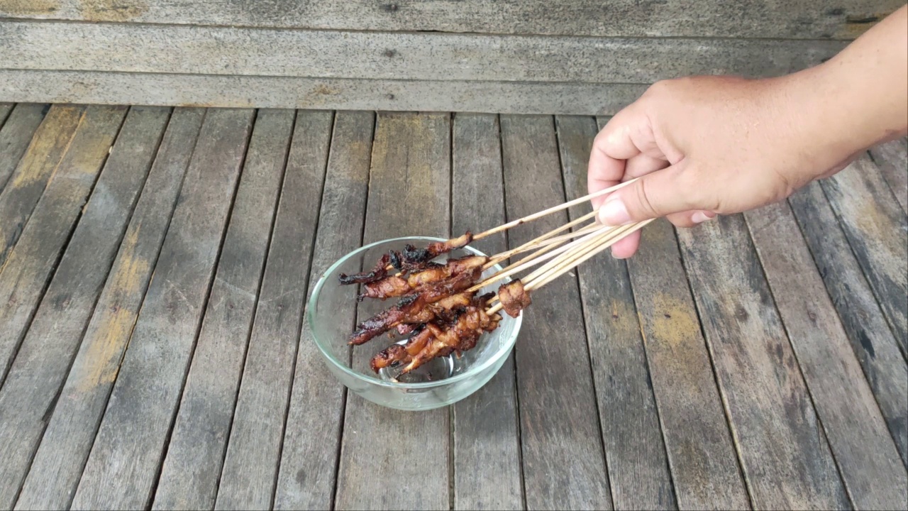 鸡肉沙爹视频素材