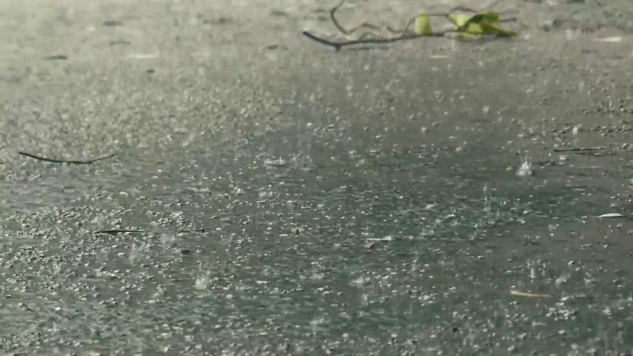 雨落在路上视频素材