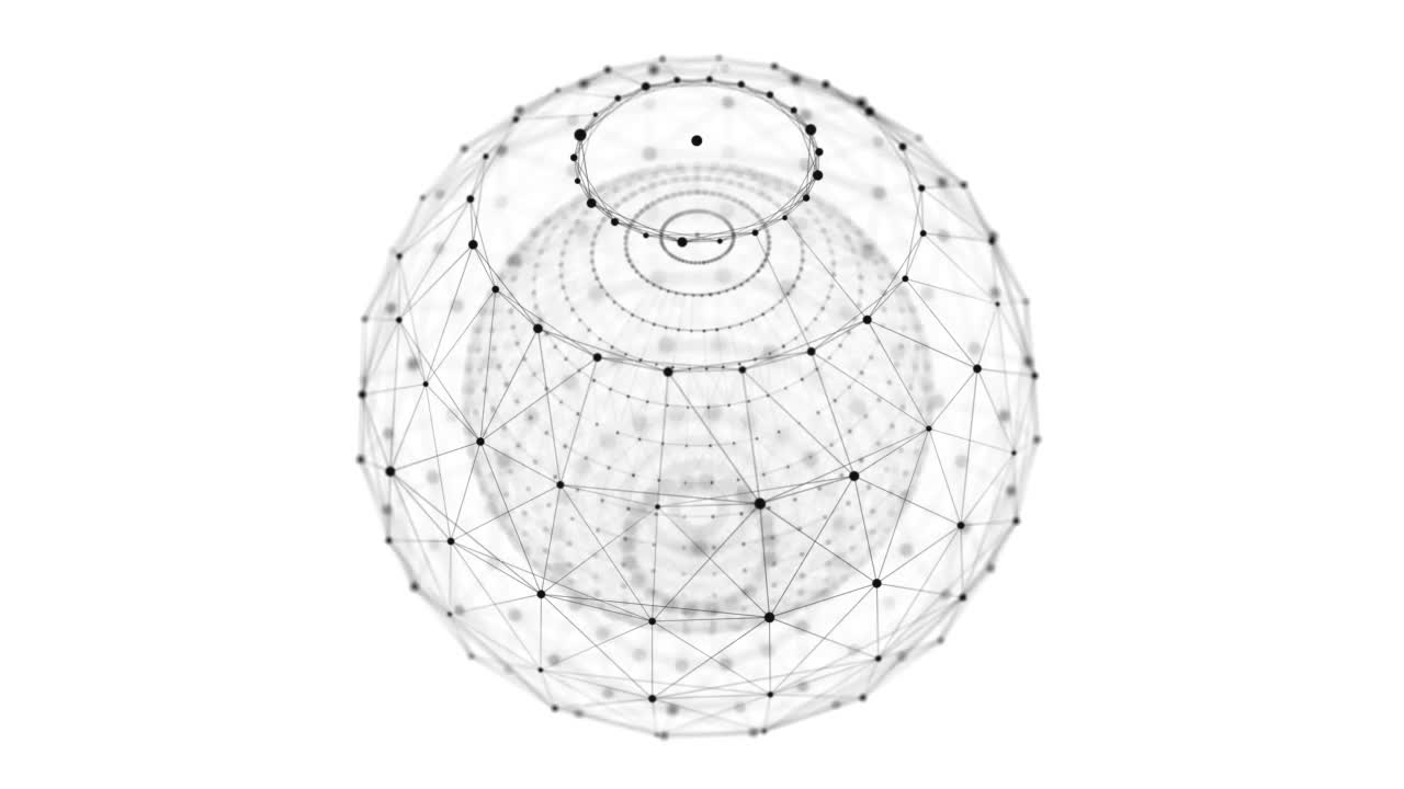 由点和线组成的球体。网络连接结构。大数据可视化。3 d渲染。视频素材