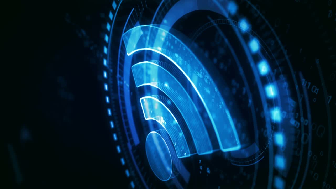 Wifi移动网络通信符号数字概念视频素材