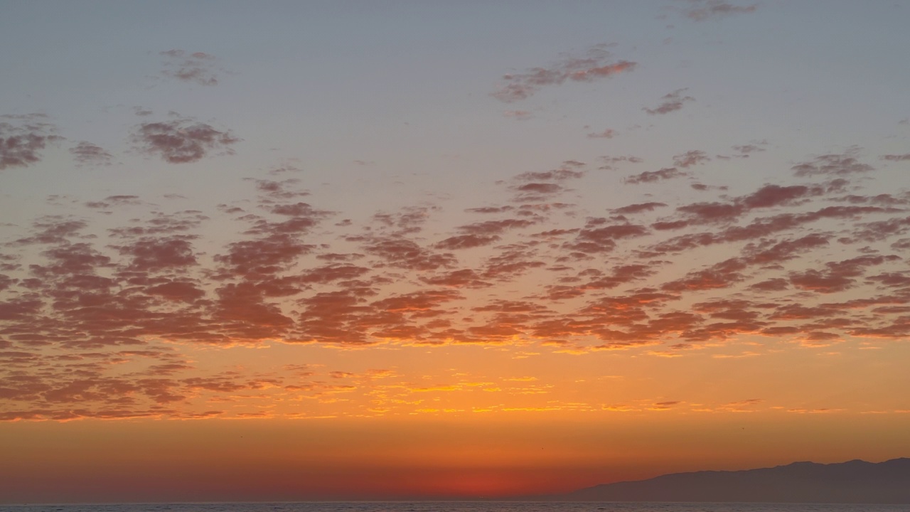 太平洋金色夕阳天空中的云朵视频素材