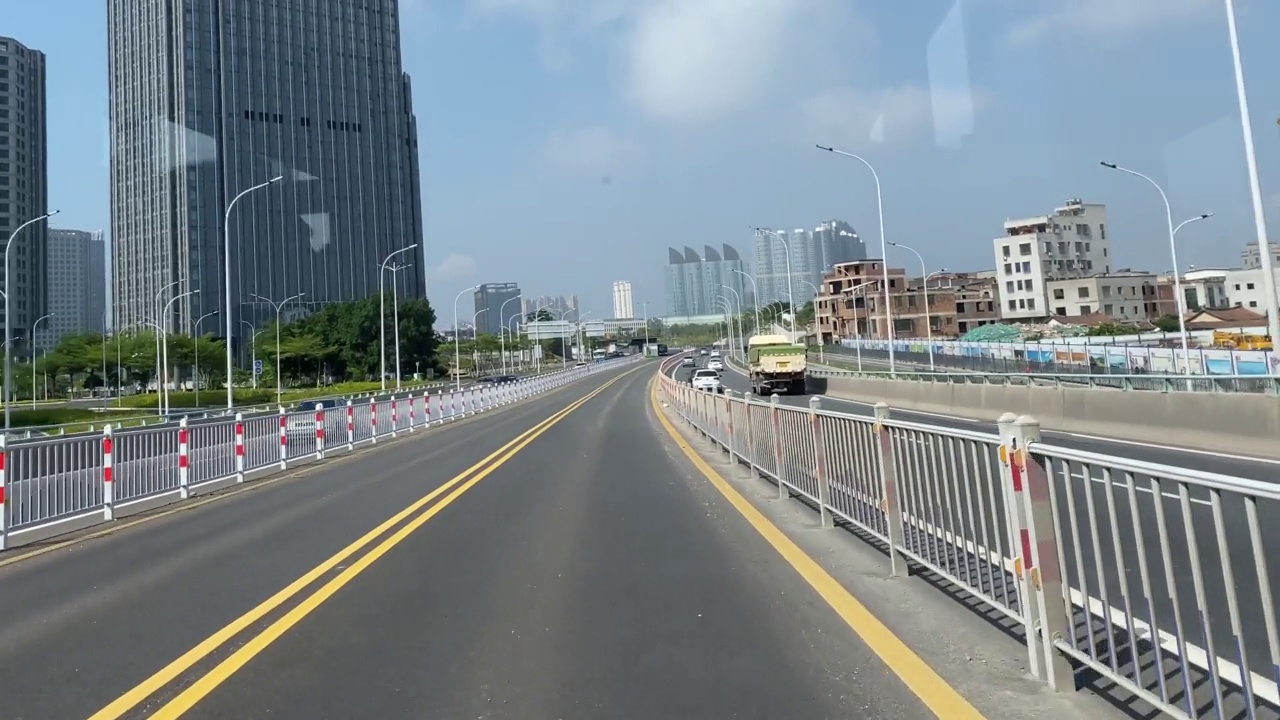 镇公路，行车透视视频素材