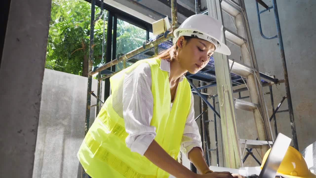 建筑工地的建筑师和土木工程师。视频素材