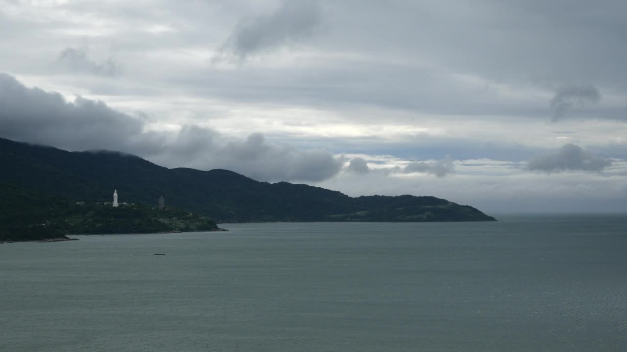 海滩，从高处看岘港的海滩视频素材