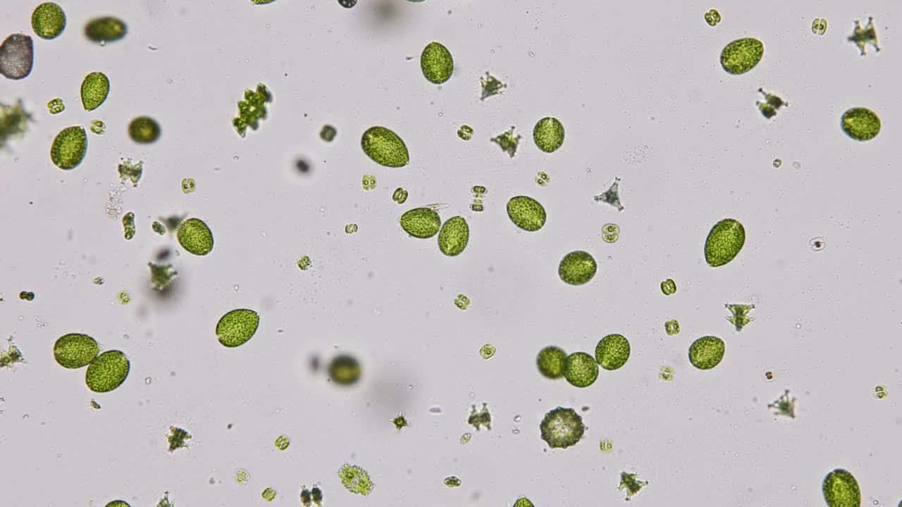 尾草履虫(Paramecium caudatum)是一种单细胞纤毛原生动物和显微镜下的细菌。视频素材