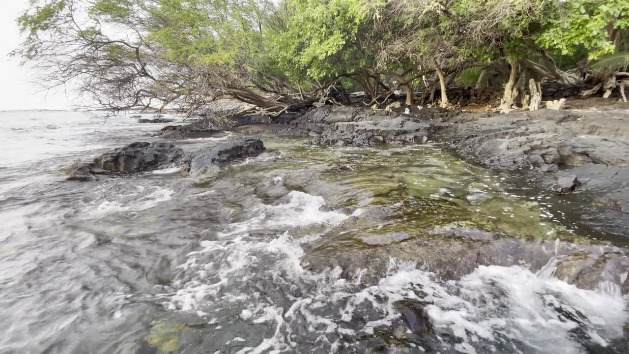 潮水涌向夏威夷群岛的海岸视频下载