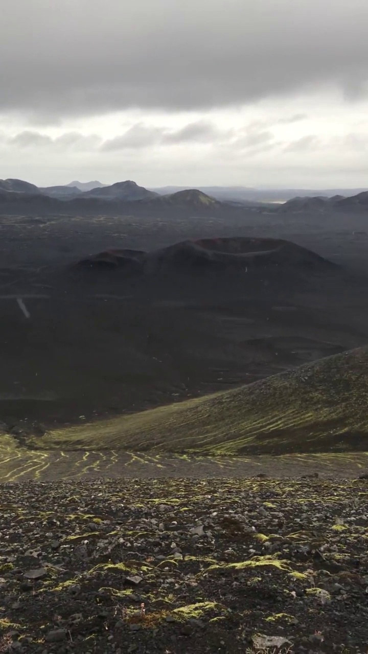 风暴正逼近纳瑙波卢尔火山，这是一座蓝绿色的火山——Fjallabak自然保护区(冰岛高地)02视频素材