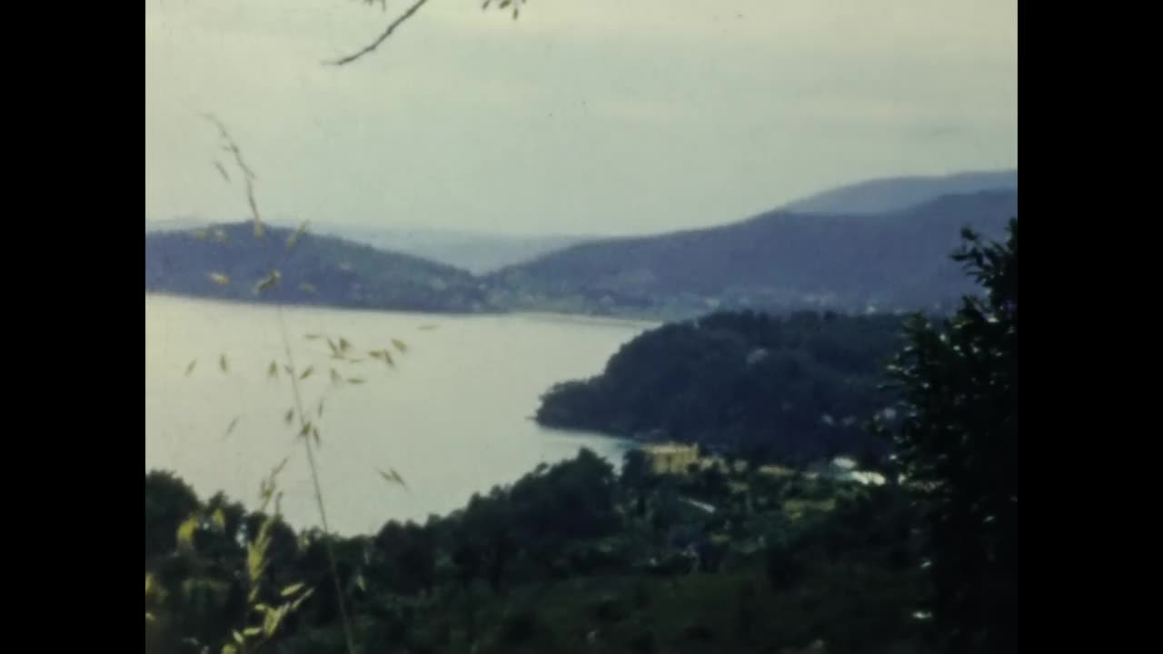 1958年，法国里维埃拉的自然全景视频素材