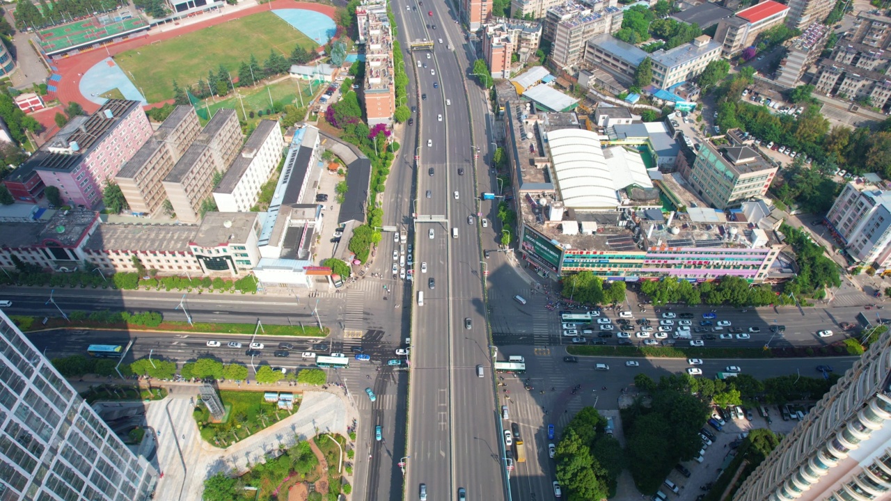 WS HA 4K昆明城市景观高架景观视频素材