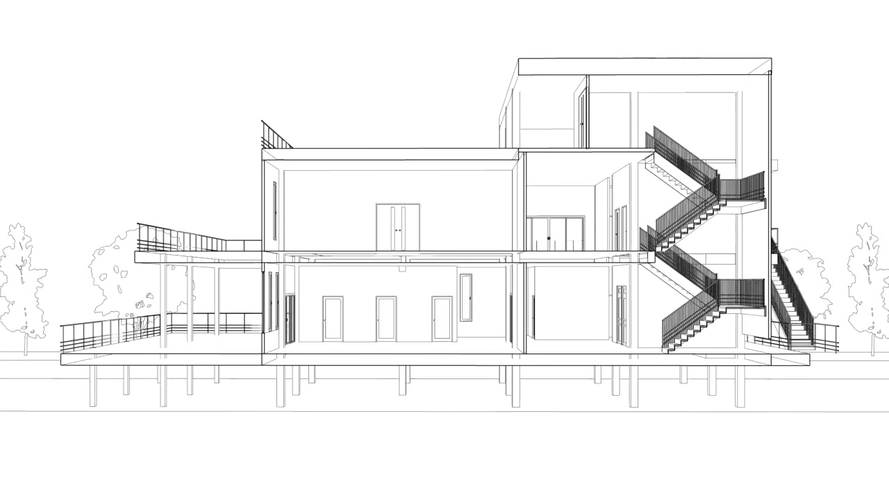 建筑绘图的三维动画视频素材