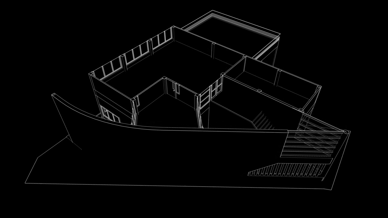 三维动画的建筑绘图循环视频素材