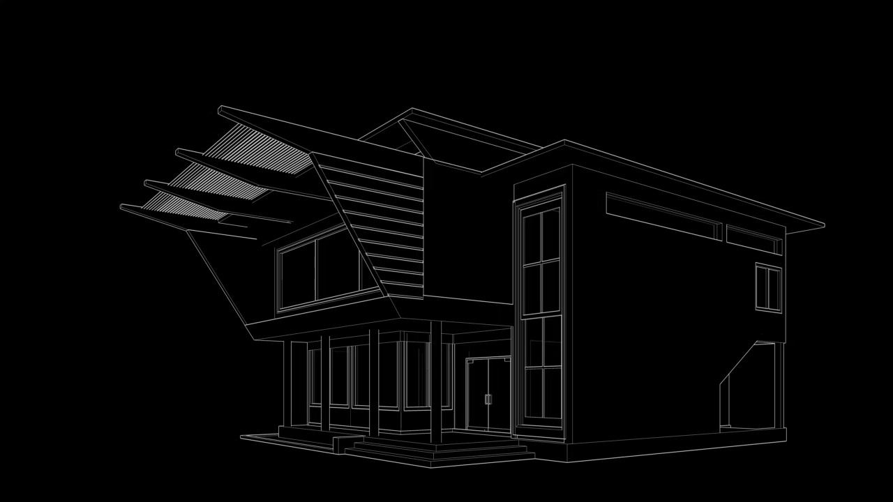 三维动画的建筑绘图循环视频素材