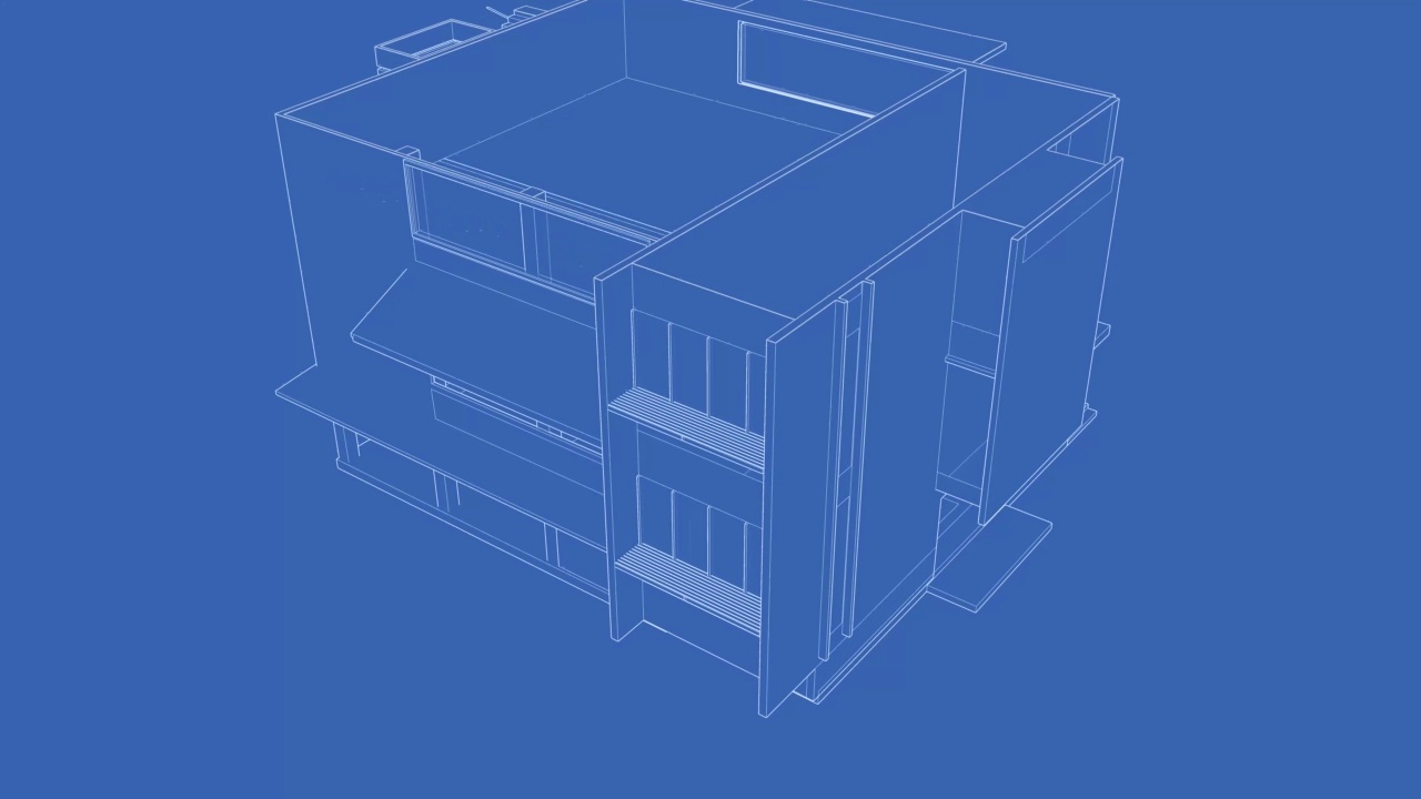 三维动画的建筑绘图循环视频素材