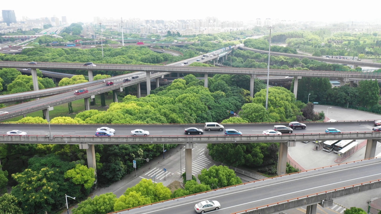 航拍城市高架桥视频素材